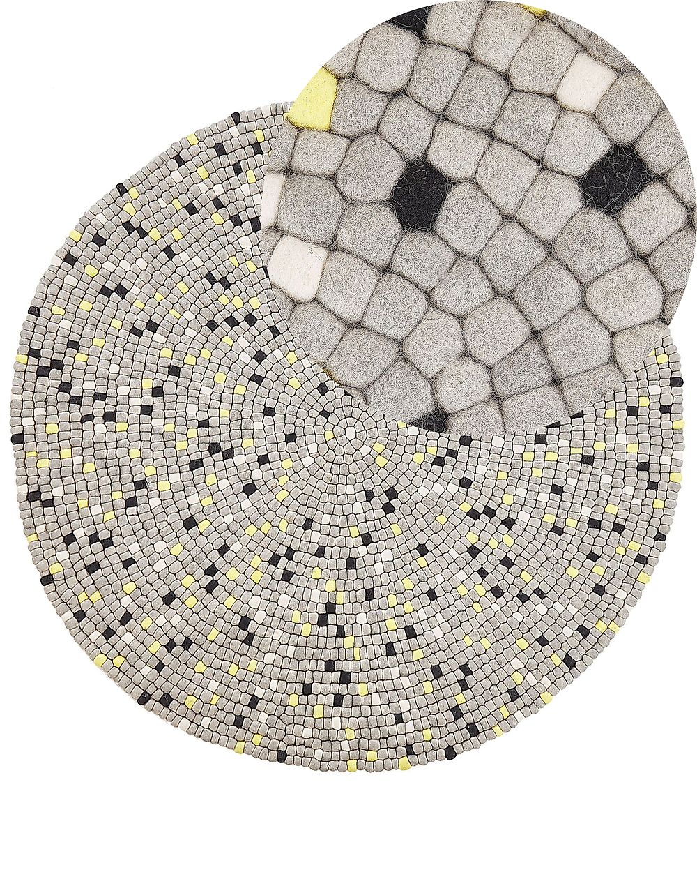 Rug PENEK Light Grey ø 140 cm Wool