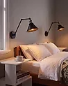 Set of 2 Wall Lamps NARVA Adjustable Metal Black