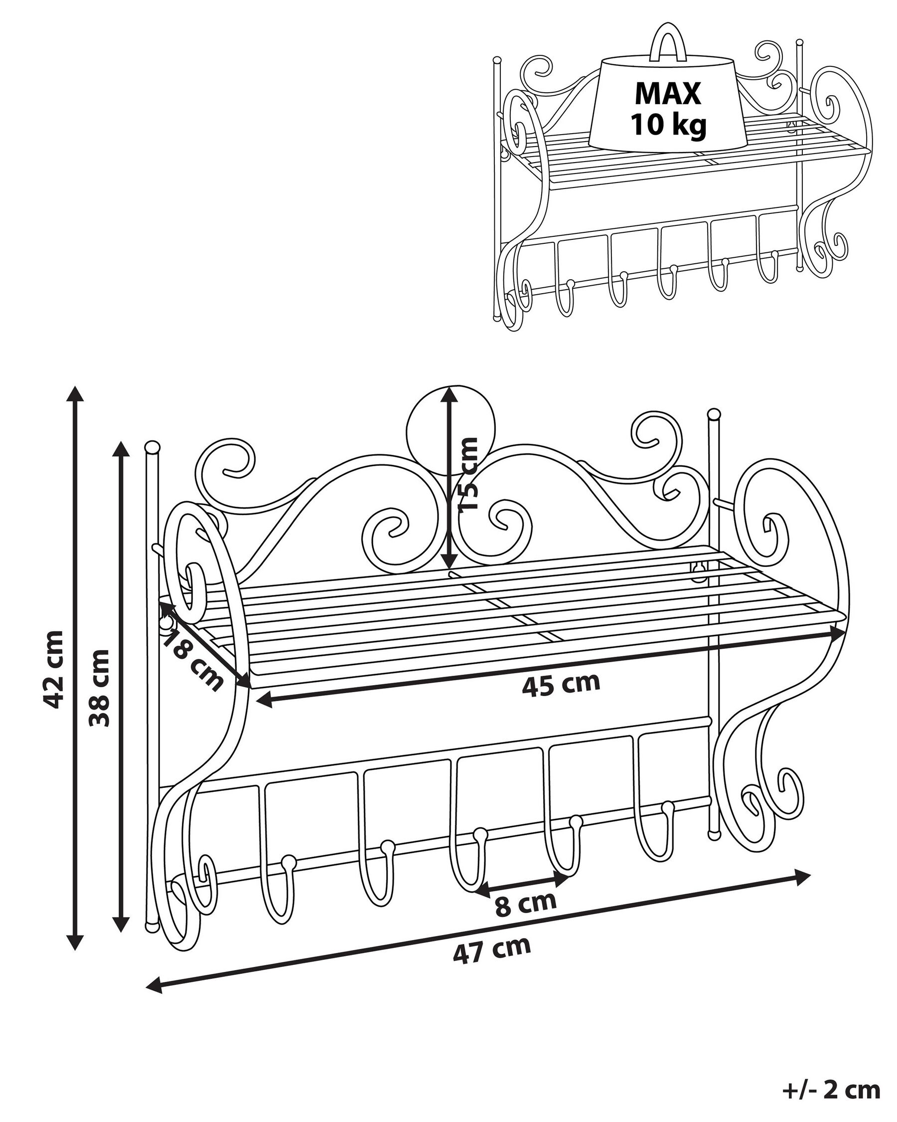 Półka ścienna OSORNO Metal Biały_792365