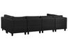 6 Seater U-Shaped Modular Fabric Sofa Black FEVIK_781310