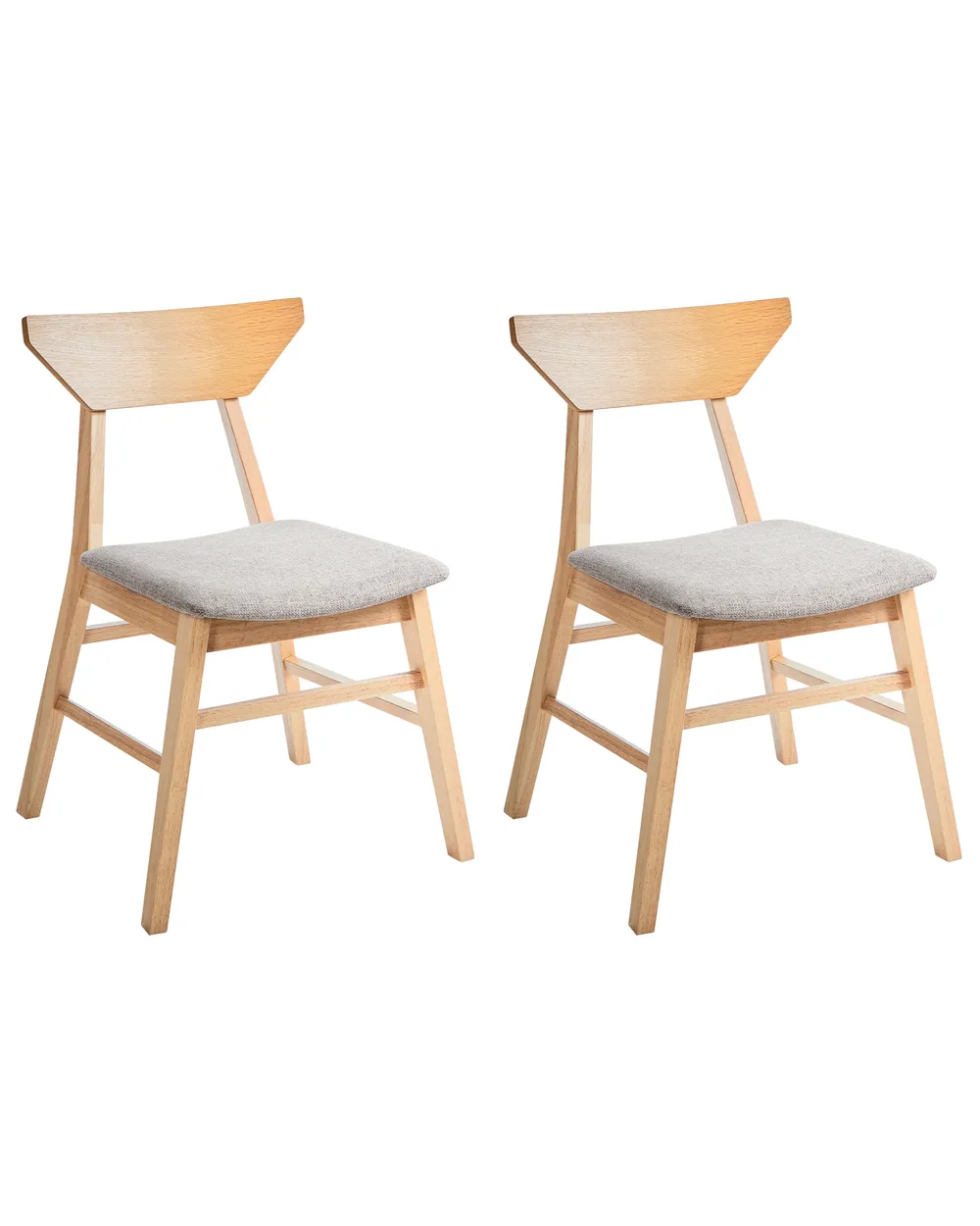 Set of 2 Dining Chairs HOPKINS Wood Light Brown