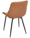 Set of 2 Faux Leather Dining Chairs Brown DUBROVNIK_929022