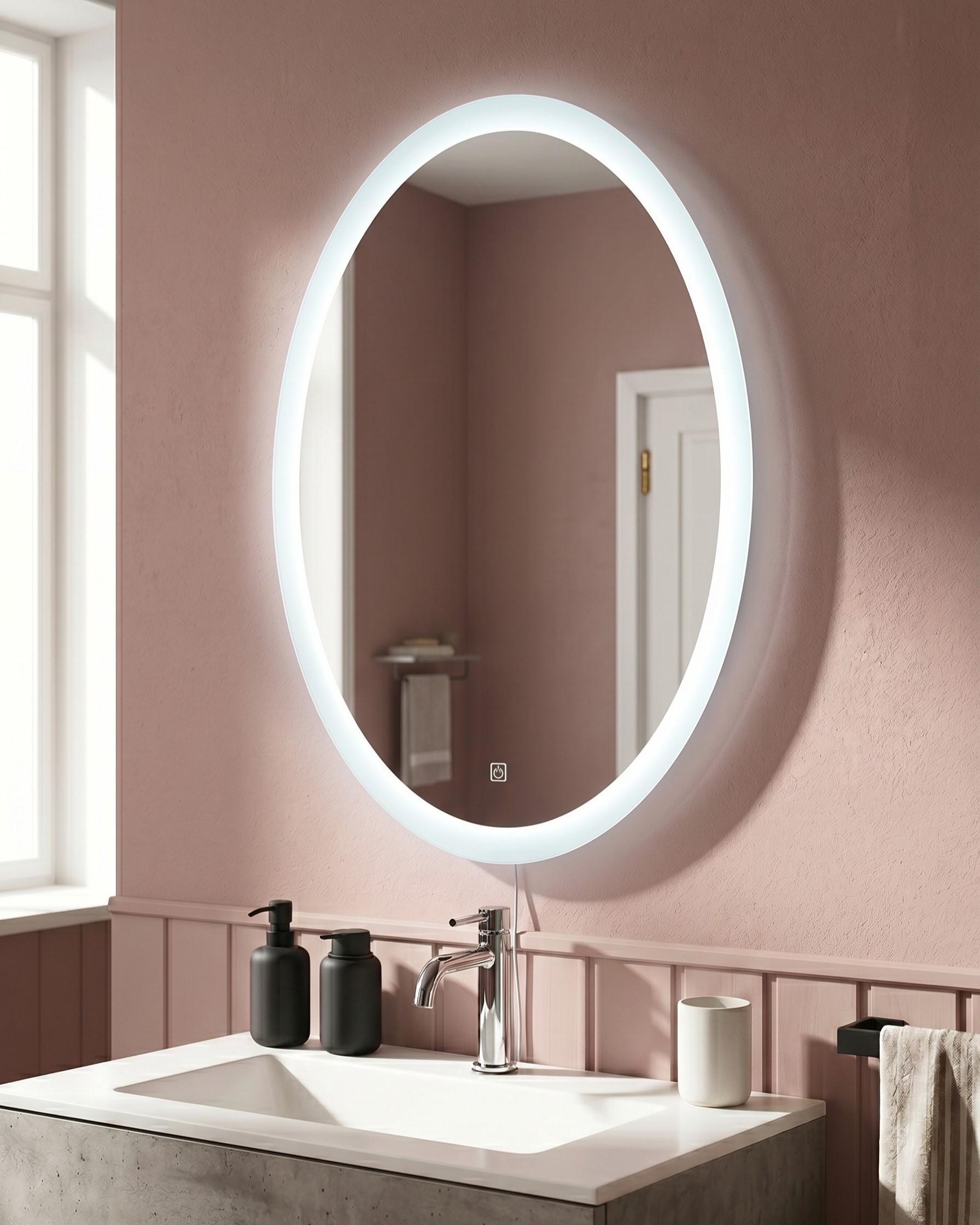 LED kúpeľňové zrkadlo VIRIAT 60 cm 80 cm Strieborná
