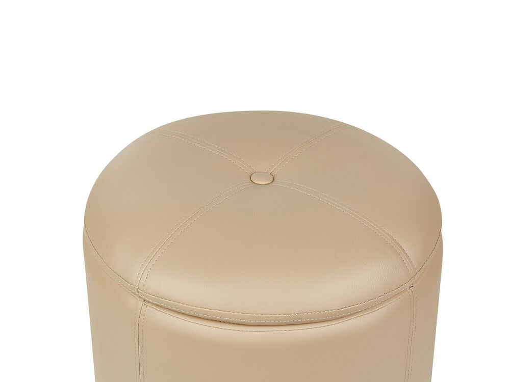 Pouf Contenitore Rettangolare In Ecopelle Beige - Baule Pieghevole Con Coperchio 38x76x38 Cm - Foto 7