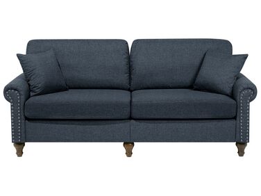 3 Seater Fabric Sofa Dark Grey OTRA II