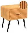 1 Drawer Bedside Table FLAYAT Corduroy Orange