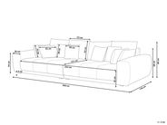 Divano XL 4 Posti In Tessuto Grigio – Design Glamour Con Ampie Sedute E Gambe In Legno