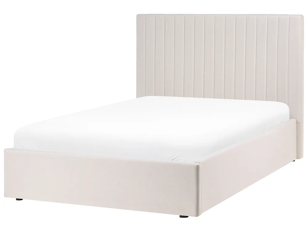 Ottoman Bed VION Fabric Light Beige 120 x 200 cm (EU Small Double)_1062873