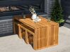 Conjunto de mesa y 6 taburetes de jardín de madera de acacia BELLANO_921986