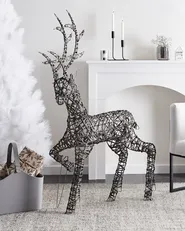 Decorazione per esterni LED HUSAVIK 140 cm Renna Argento_1124299