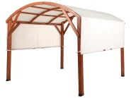Gazebo SCOPELLO 303 cm 300 cm Fir Wood Brown/ Beige_967142