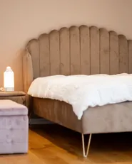 Bett mit Lattenrost Samtstoff AMBILLOU 140 x 200 cm Taupe_1052779