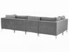 Right Hand 5 Seater Modular Velvet Corner Sofa Grey EVJA_789228