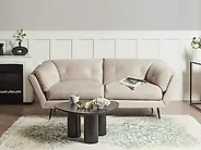 Sofa 3 Seater LENVIK Velvet Light Beige_1183486