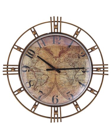 Iron Wall Clock ø 63 cm Gold LANCY