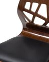 Swivel Bar Stool Dark Wood with Black PETERSBURG_713225