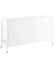 Szafka ze szklanymi drzwiami NEWPORT 115 cm Metal Biały_830343