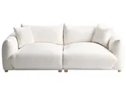 Living Room Set 5 Seater LUVOS Boucle Off-White_971919