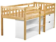 Mid Sleeper Bed Wood SUSVILLE 90 x 200 cm (EU Single) Light Brown_935468
