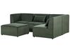 4-Sitzer Ecksofa Cord dunkelgrün linksseitig mit Ottomane LEMVIG_875779