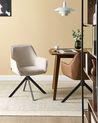 Dining Chair Swivel MORNAS Faux Linen Light Beige