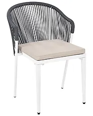 Set of 2 Garden Chairs with Cushions PARANEA Metal Grey_1179630