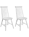 Set of 2 Dining Chairs BURBANK Wood White