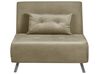 Sofa rozkładana welurowa jednoosobowa zielona oliwkowa FARRIS_875512