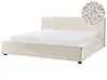 Säng med lamellram Bouclé MIRANDE 180 x 200 cm Off-White
