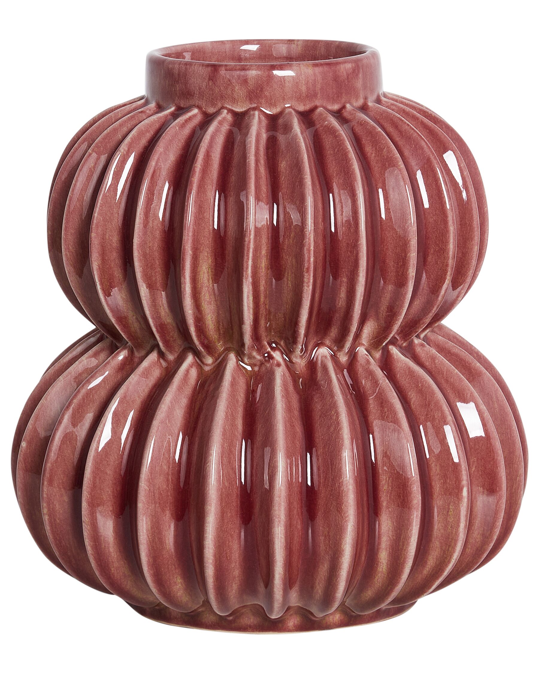 Blumenvase Steinzeug rot 28 cm WATERMOSS_935267