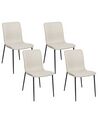 Set of 4 Fabric Dining Chairs Light Beige GLENDIVE_928973