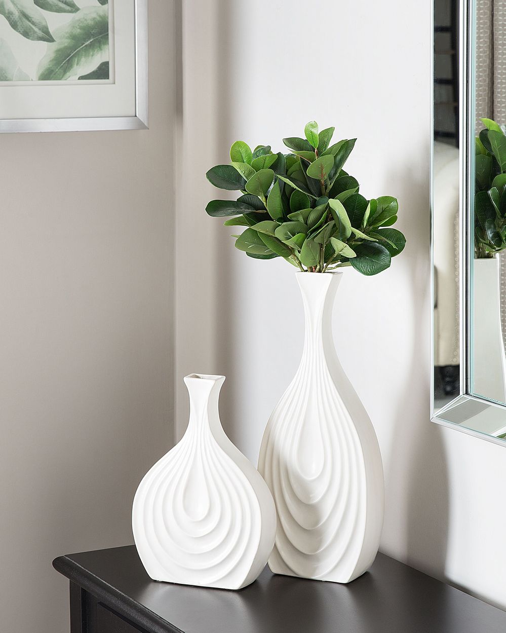 Decorative Vase THAPSUS 39 cm Ceramic White