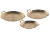 Set of 3 Decorative Trays Gold DEORIA_849364