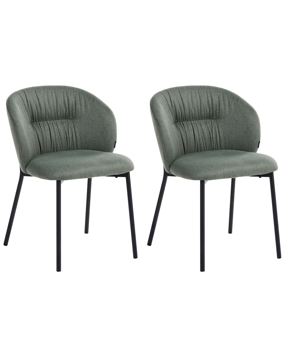 Set of 2 Dining Chairs MESA Fabric Green