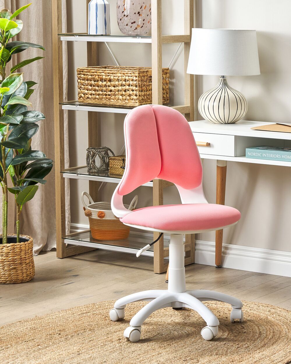Desk Chair Pink MARGUERITE Beliani
