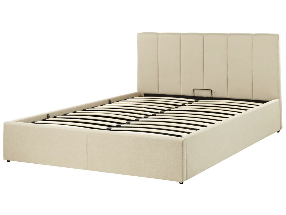 Lit ottoman DREUX Tissu Beige 140 x 200 cm_861153
