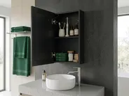 Szafka łazienkowa wisząca z lustrem LED CAMERON 40 cm 60 cm Czarny_905784