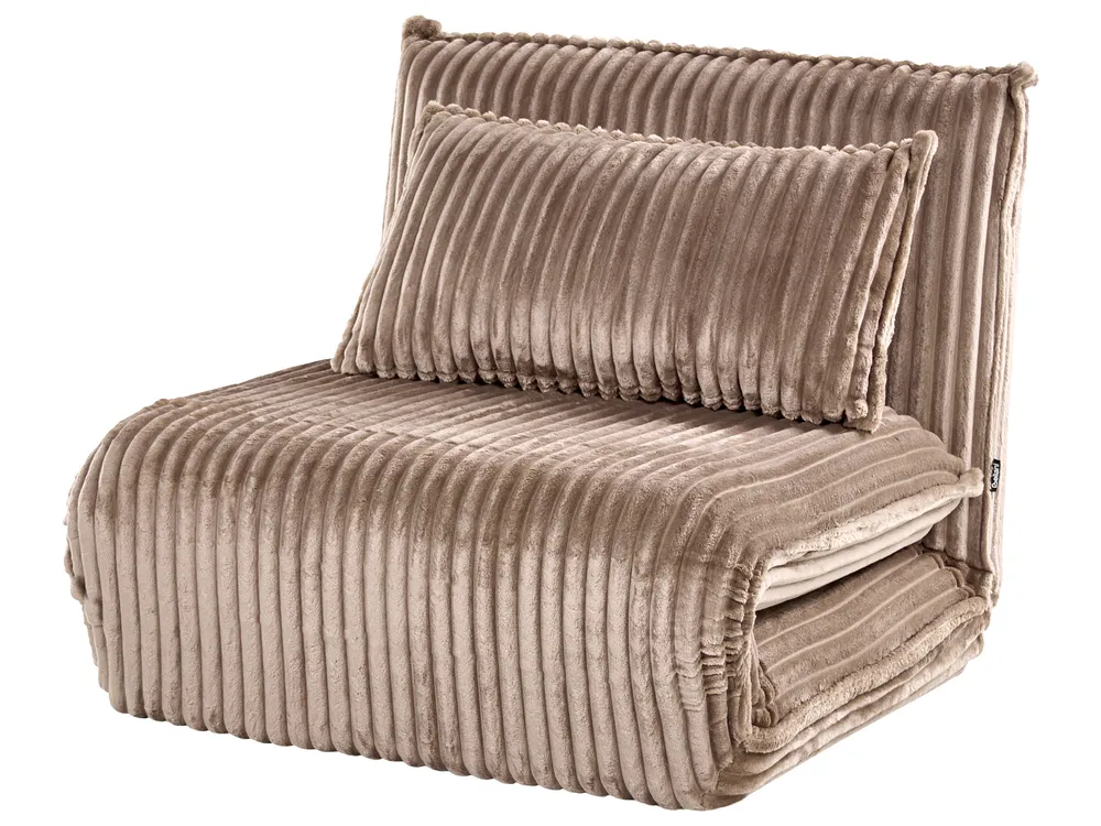 Divano letto singolo LYSEKIL Velluto a coste Marrone chiaro_1043274
