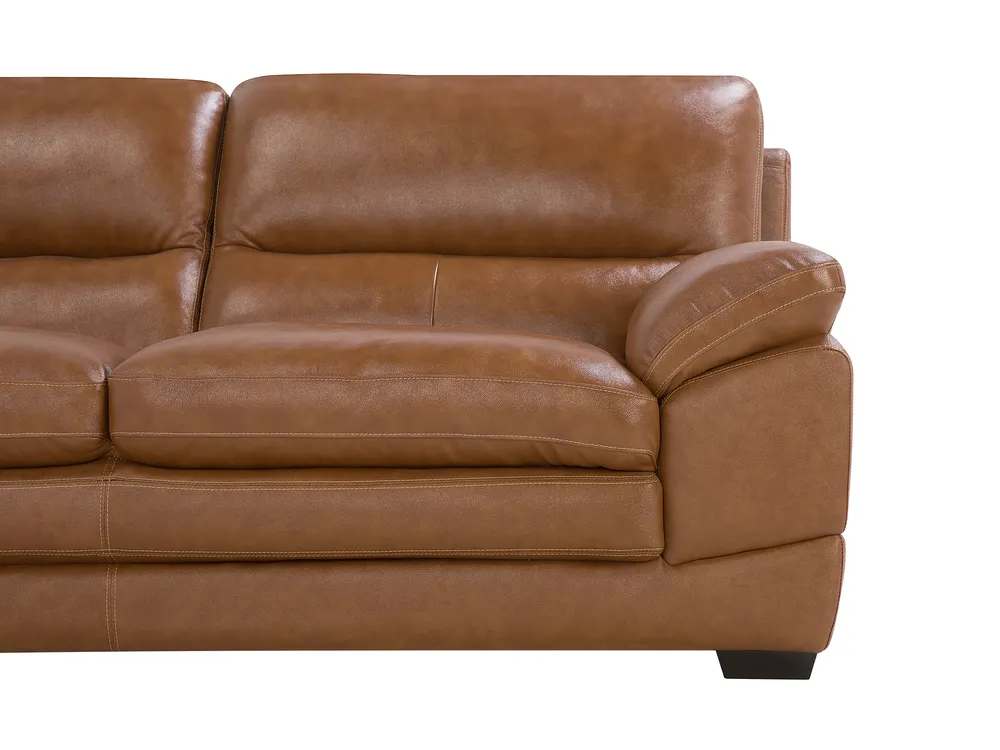 Sofa 3 Seater HORTEN Leather Golden Brown_720698