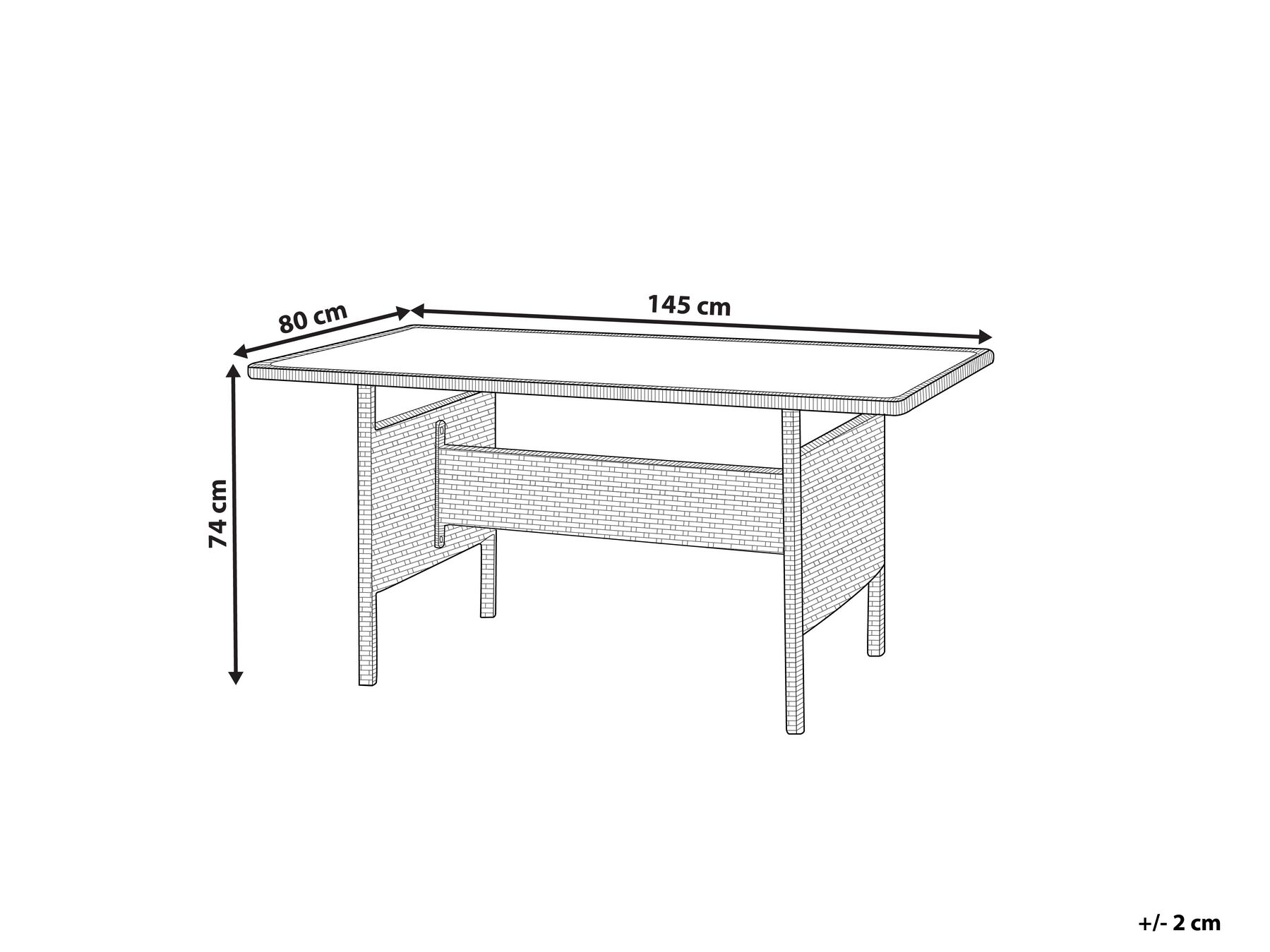 Stół ogrodowy VITERBO 145 cm 80 cm Szkło Jasnoszary_862756