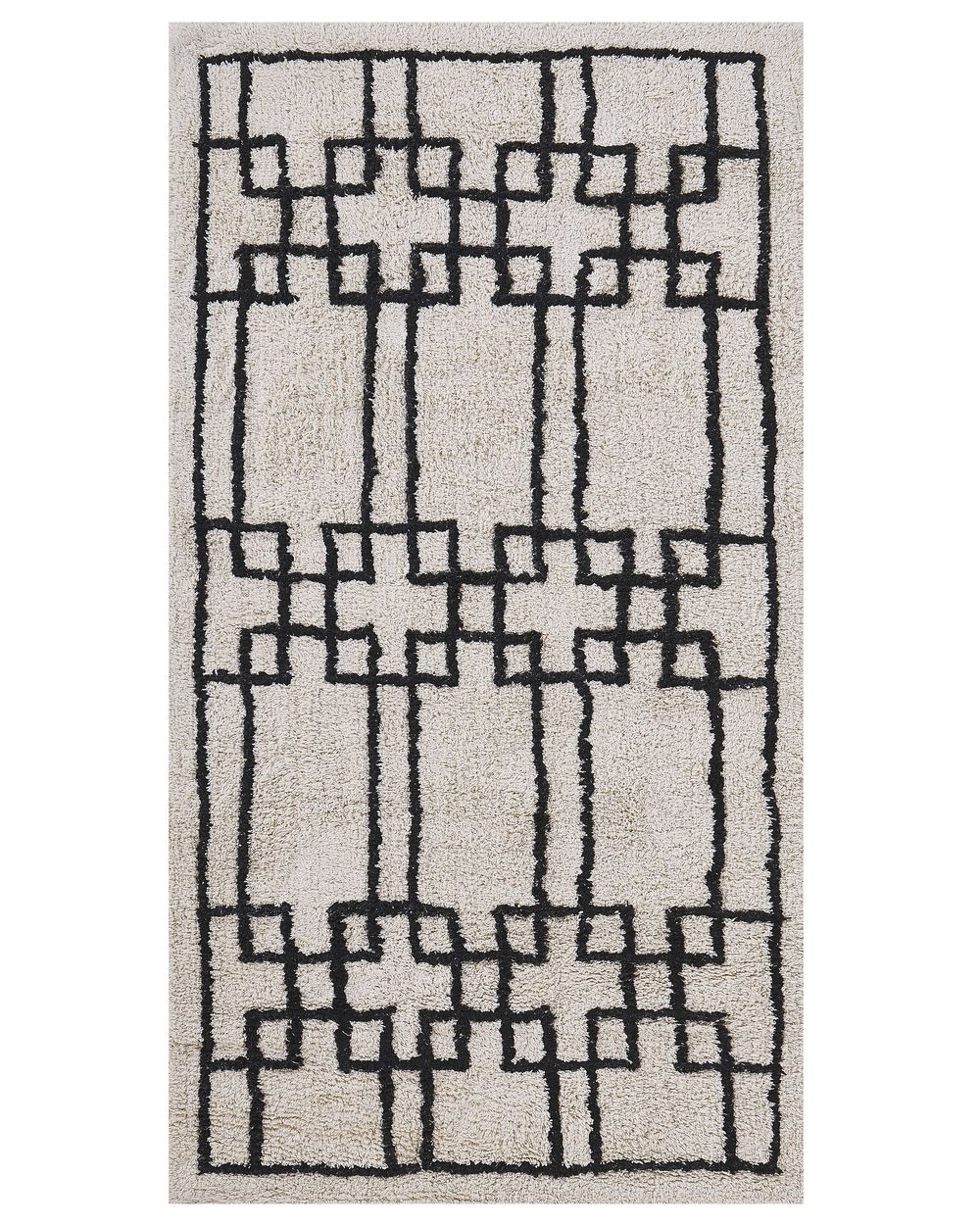 Gulvtæppe TURHAL Beige 80 x 150 cm Bomuld