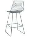 Barstol med ryglæn sølv stål sæt af 2 BISBEE_868512