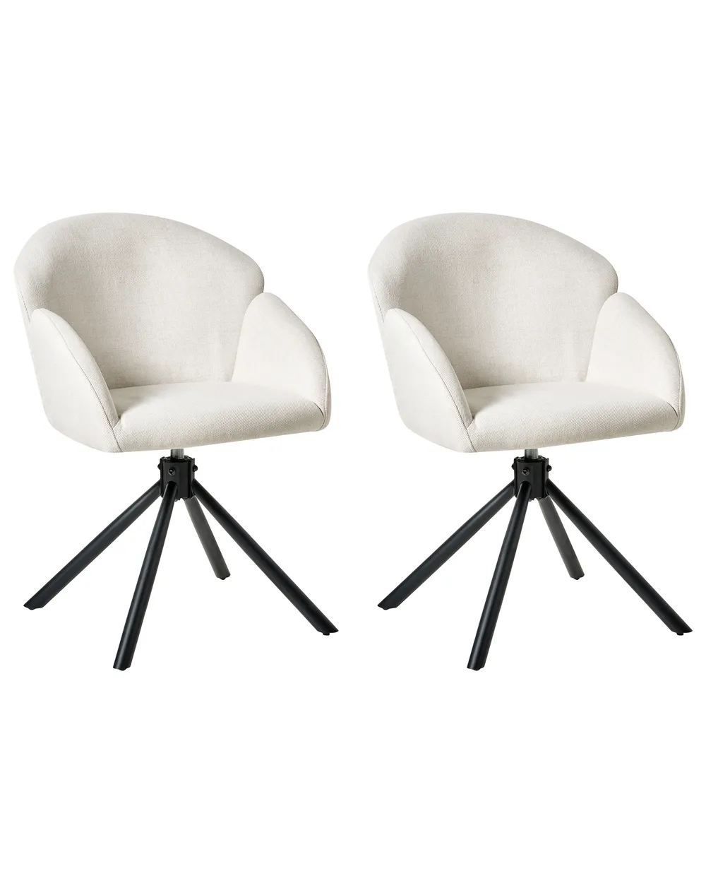 Beliani Conjunto De 2 Sillas De Comedor Blanco Madera Clara Material