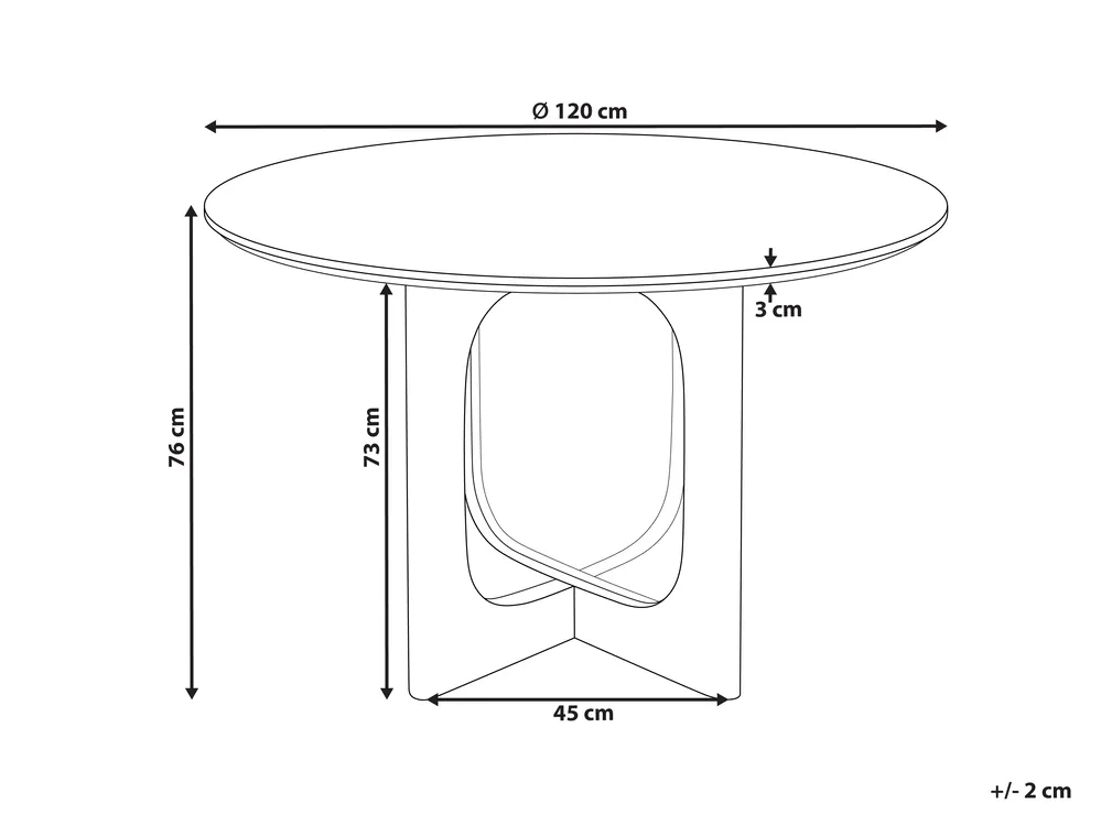 Dining Table KARLO Light Brown 120 cm 120 cm_1001786