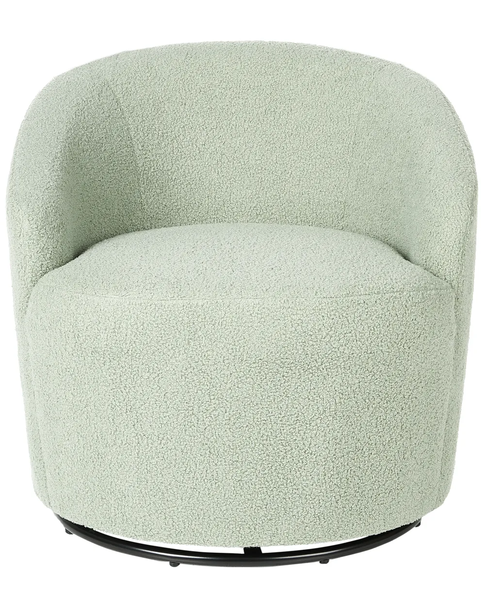 Swivel Armchair DAVIK Boucle Light Green_943672