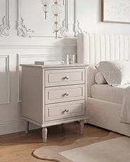 3 Drawer Bedside Table OBERON Beige_1158527