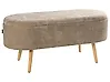 Upholstered Storage Bench OKLAHOMA Chenille Light Brown with Storage