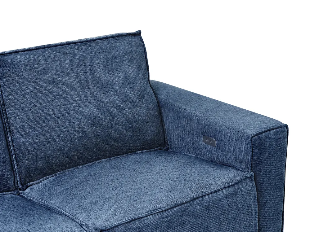 Electric Recliner Sofa 2 Seater NUKARI Fabric Blue_999331