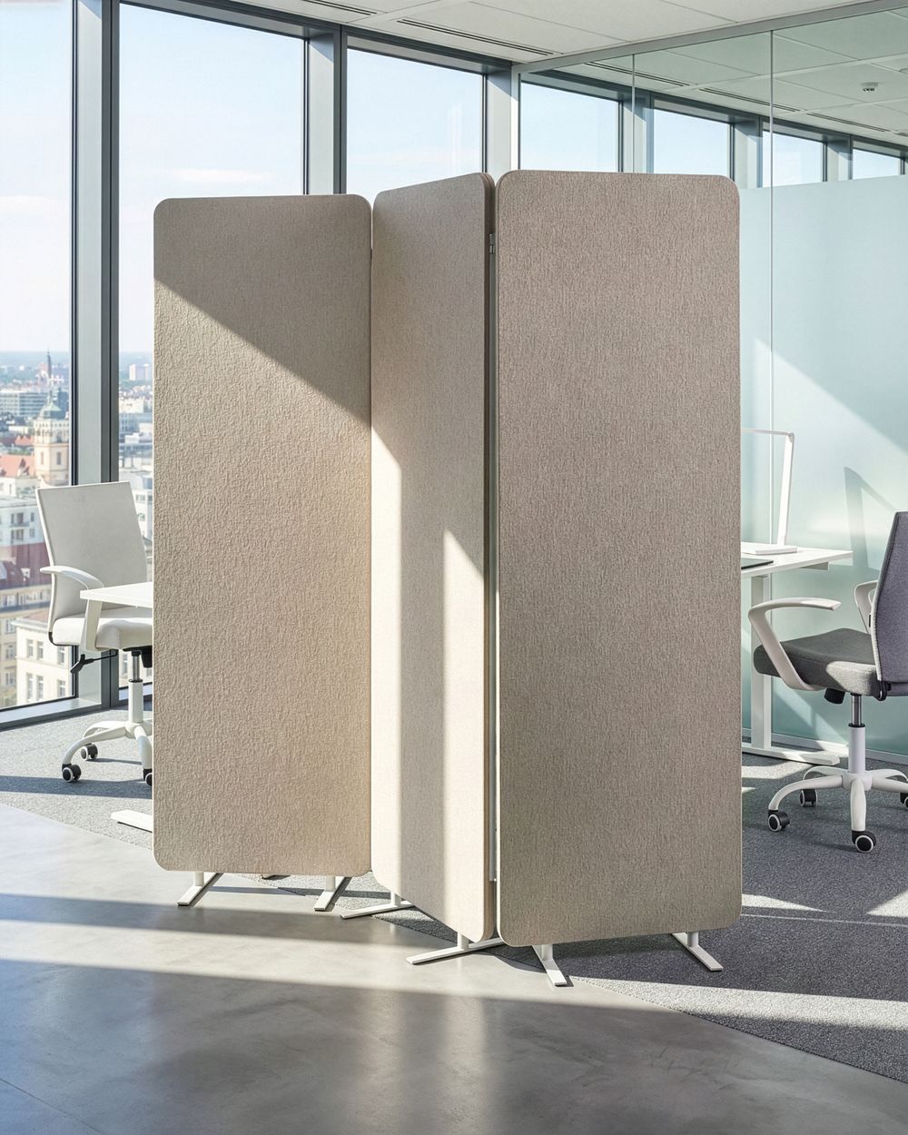 Büro-Raumteiler STANDI 184 x 184 cm Beige