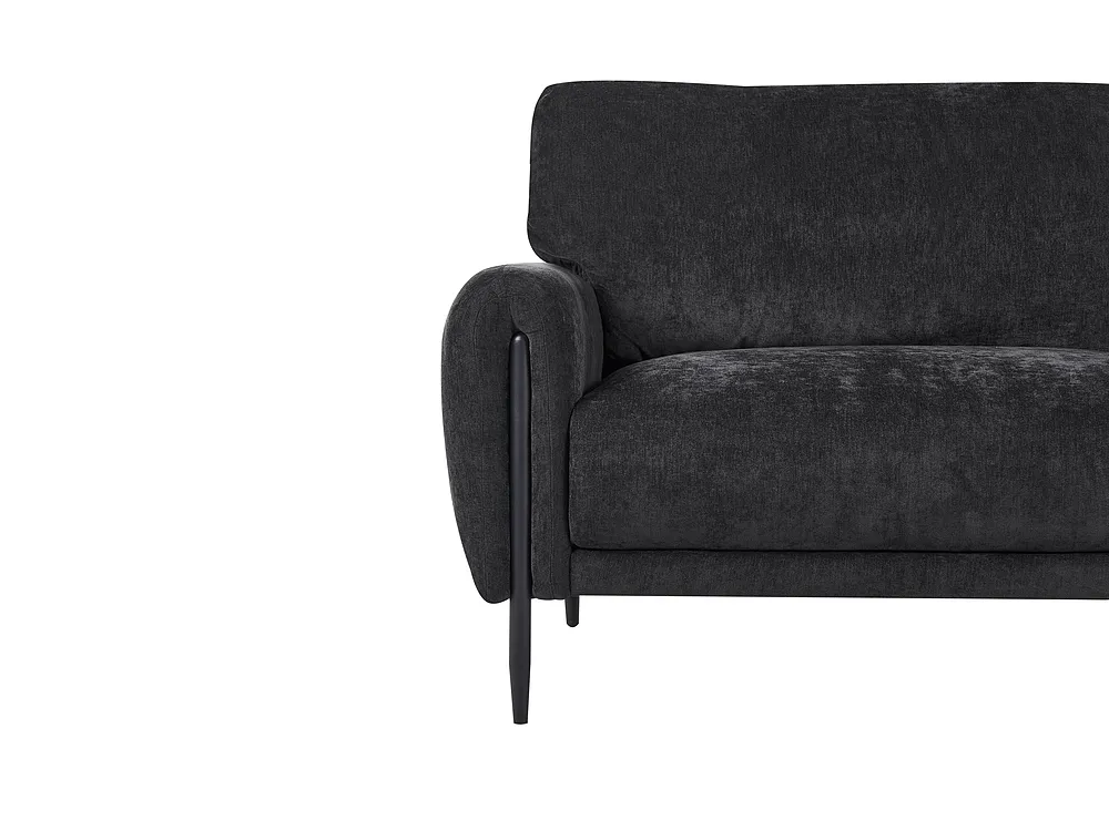 Sofa 3-Sitzer SKARO Chenillegewebe Schwarz_1156711